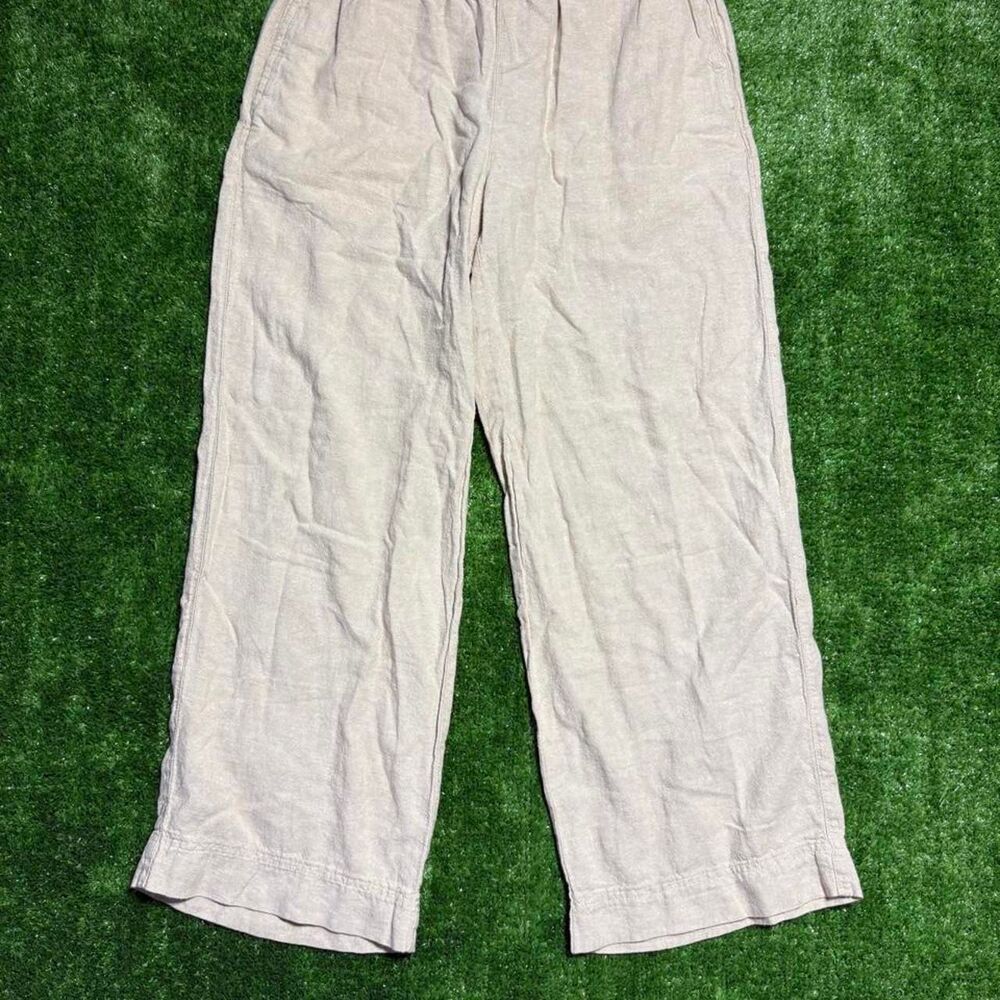 Old-navy Women's Tan wide leg linen pants size medium